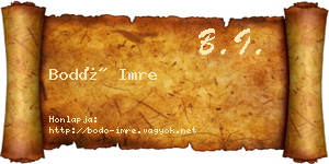Bodó Imre névjegykártya